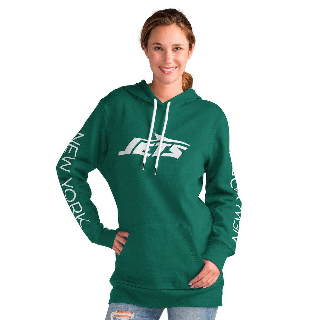 New York Jets G-III 4Her by Carl Banks Women's Extra Inning Pullover Hoodie - Green Hoodies