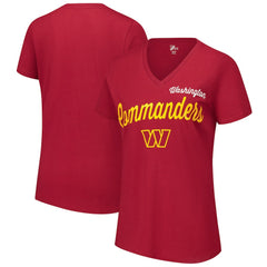 Washington Commanders G-III 4Her by Carl Banks Women's Post Season V-Neck T-Shirt - Burgundy T-shirts