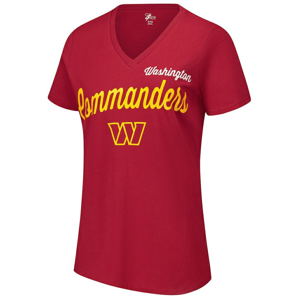 Washington Commanders G-III 4Her by Carl Banks Women's Post Season V-Neck T-Shirt - Burgundy T-shirts