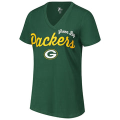 Green Bay Packers G-III 4Her by Carl Banks Women's Post Season V-Neck T-Shirt - Green T-shirts