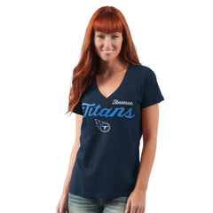 Tennessee Titans G-III 4Her by Carl Banks Women's Post Season V-Neck T-Shirt - Navy T-shirts
