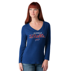 Buffalo Bills G-III 4Her by Carl Banks Women's Post Season Long Sleeve V-Neck T-Shirt - Royal T-shirts