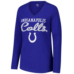 Indianapolis Colts G-III 4Her by Carl Banks Women's Post Season Long Sleeve V-Neck T-Shirt - Royal T-shirts