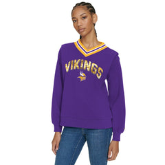Minnesota Vikings Tommy Hilfiger Women's Alice V-Neck Pullover Sweatshirt - Purple Pullover