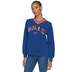 Buffalo Bills Tommy Hilfiger Women's Alice V-Neck Pullover Sweatshirt - Royal Pullover