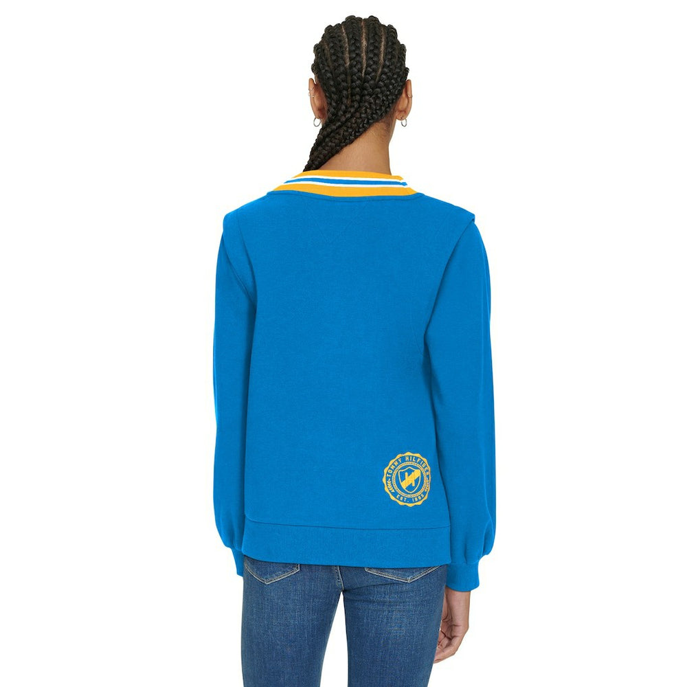 Los Angeles Chargers Tommy Hilfiger Women's Alice V-Neck Pullover Sweatshirt - Powder Blue Pullover