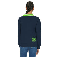 Seattle Seahawks Tommy Hilfiger Women's Alice V-Neck Pullover Sweatshirt - Navy Pullover