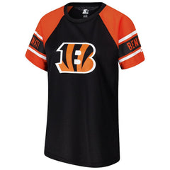 Cincinnati Bengals Starter Women's 1st Rounder Color Block Raglan Top - Black Tops