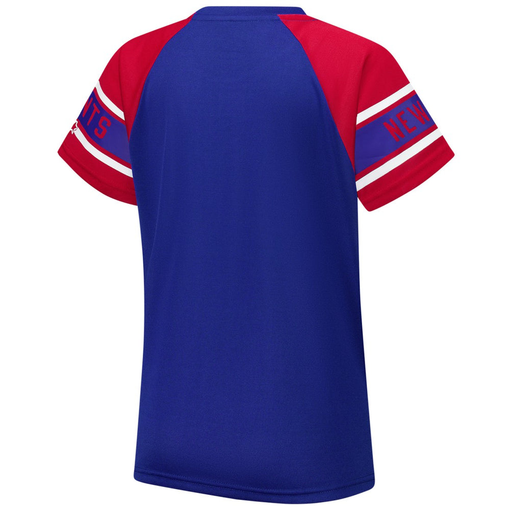 New York Giants Starter Women's 1st Rounder Color Block Raglan Top - Royal Tops