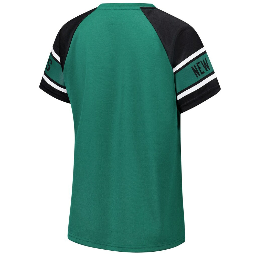 New York Jets Starter Women's 1st Rounder Color Block Raglan Top - Green Tops