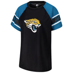 Jacksonville Jaguars Starter Women's 1st Rounder Color Block Raglan Top - Black Tops