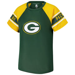 Green Bay Packers Starter Women's 1st Rounder Color Block Raglan Top - Green Tops