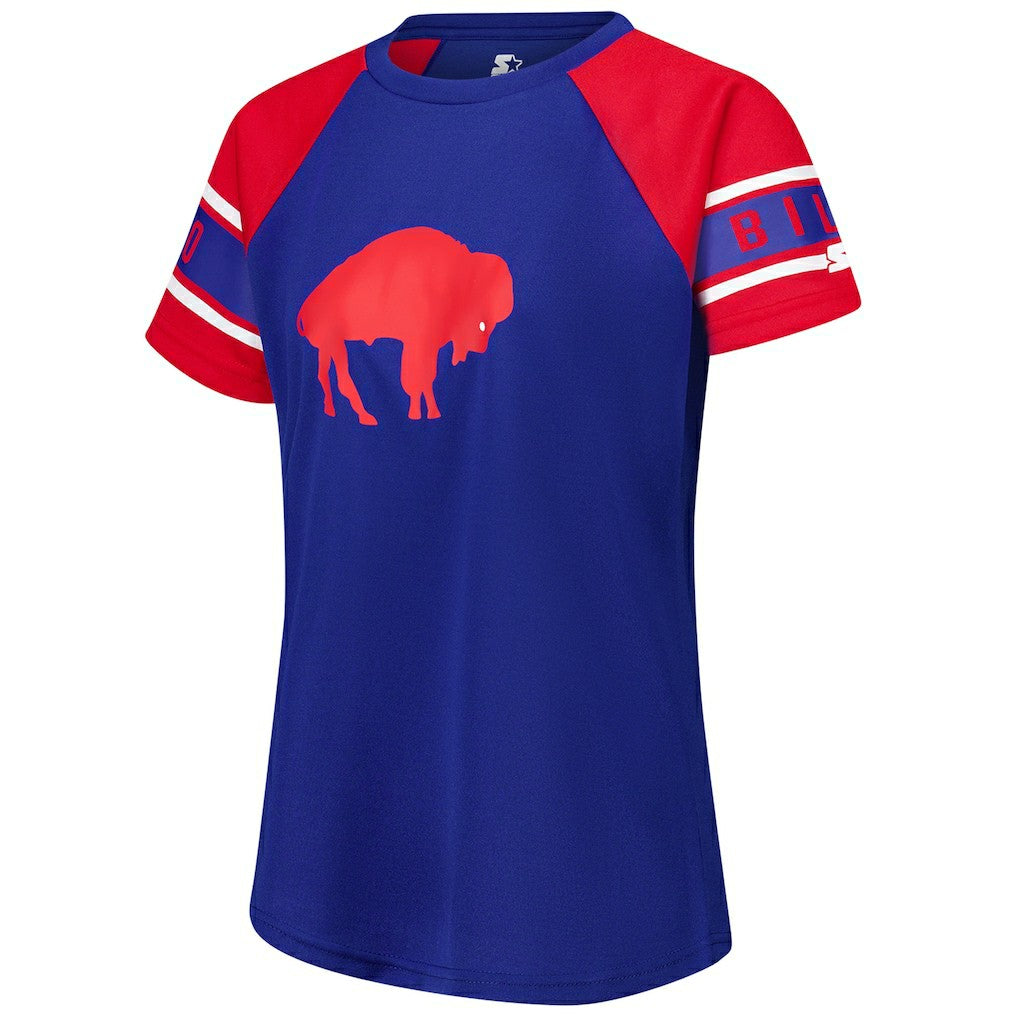 Buffalo Bills Starter Women's 1st Rounder Color Block Raglan Top - Royal Tops