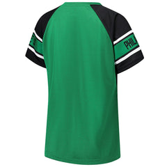 Philadelphia Eagles Starter Women's 1st Rounder Color Block Raglan Top - Kelly Green Tops