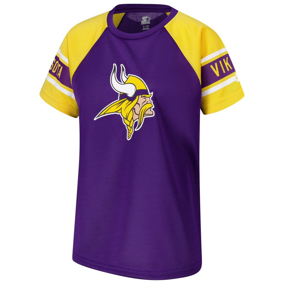 Minnesota Vikings Starter Women's 1st Rounder Color Block Raglan Top - Purple Tops