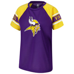 Minnesota Vikings Starter Women's 1st Rounder Color Block Raglan Top - Purple Tops