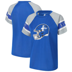 Detroit Lions Starter Women's 1st Rounder Color Block Raglan Top - Blue Tops