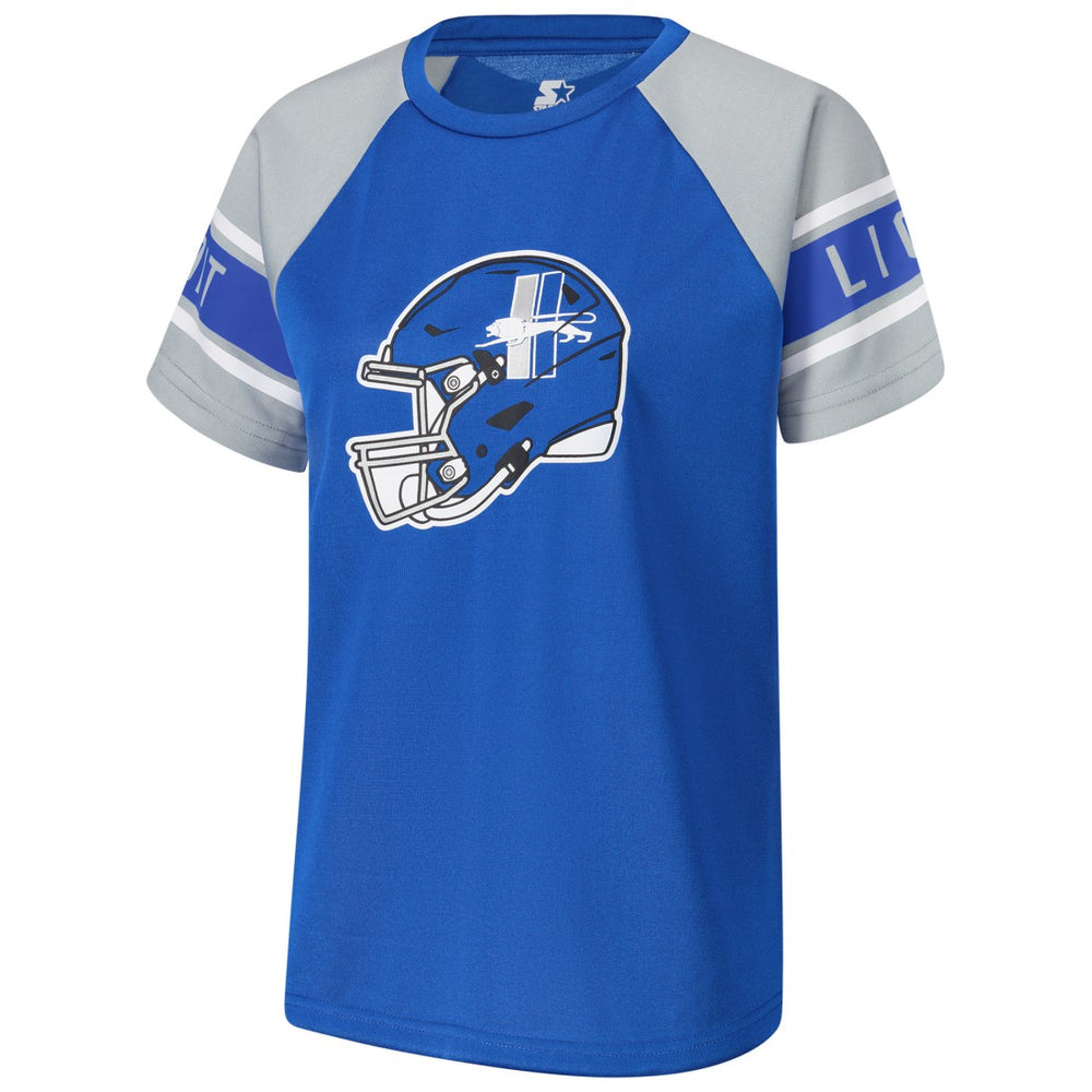 Detroit Lions Starter Women's 1st Rounder Color Block Raglan Top - Blue Tops