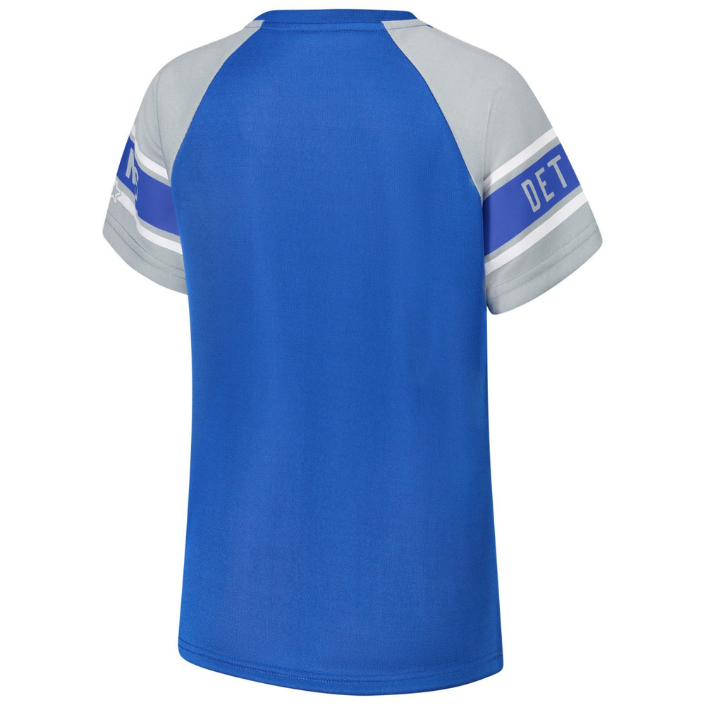 Detroit Lions Starter Women's 1st Rounder Color Block Raglan Top - Blue Tops