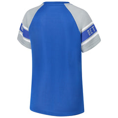 Detroit Lions Starter Women's 1st Rounder Color Block Raglan Top - Blue Tops