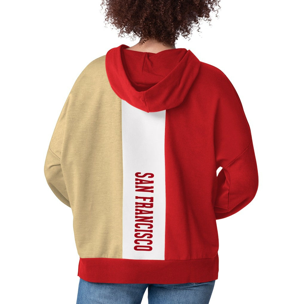 San Francisco 49ers Starter Women's Power Move Long Sleeve Pullover Hoodie - Scarlet Hoodies