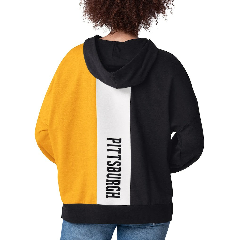 Pittsburgh Steelers Starter Women's Power Move Long Sleeve Pullover Hoodie - Black Hoodies