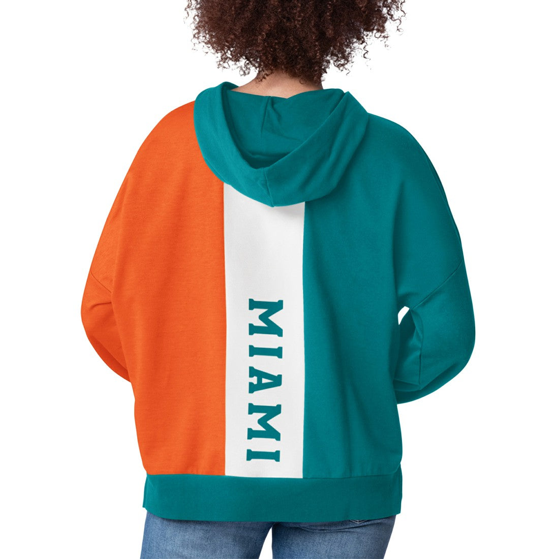 Miami Dolphins Starter Women's Power Move Long Sleeve Pullover Hoodie - Aqua Hoodies