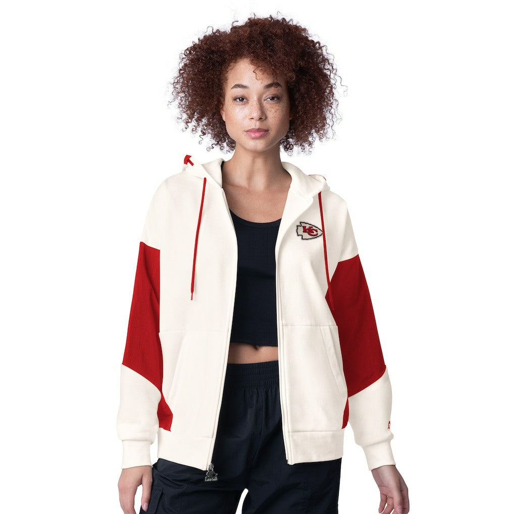 Kansas City Chiefs Starter Women's Scrimmage Full-Zip Hoodie - White Hoodies