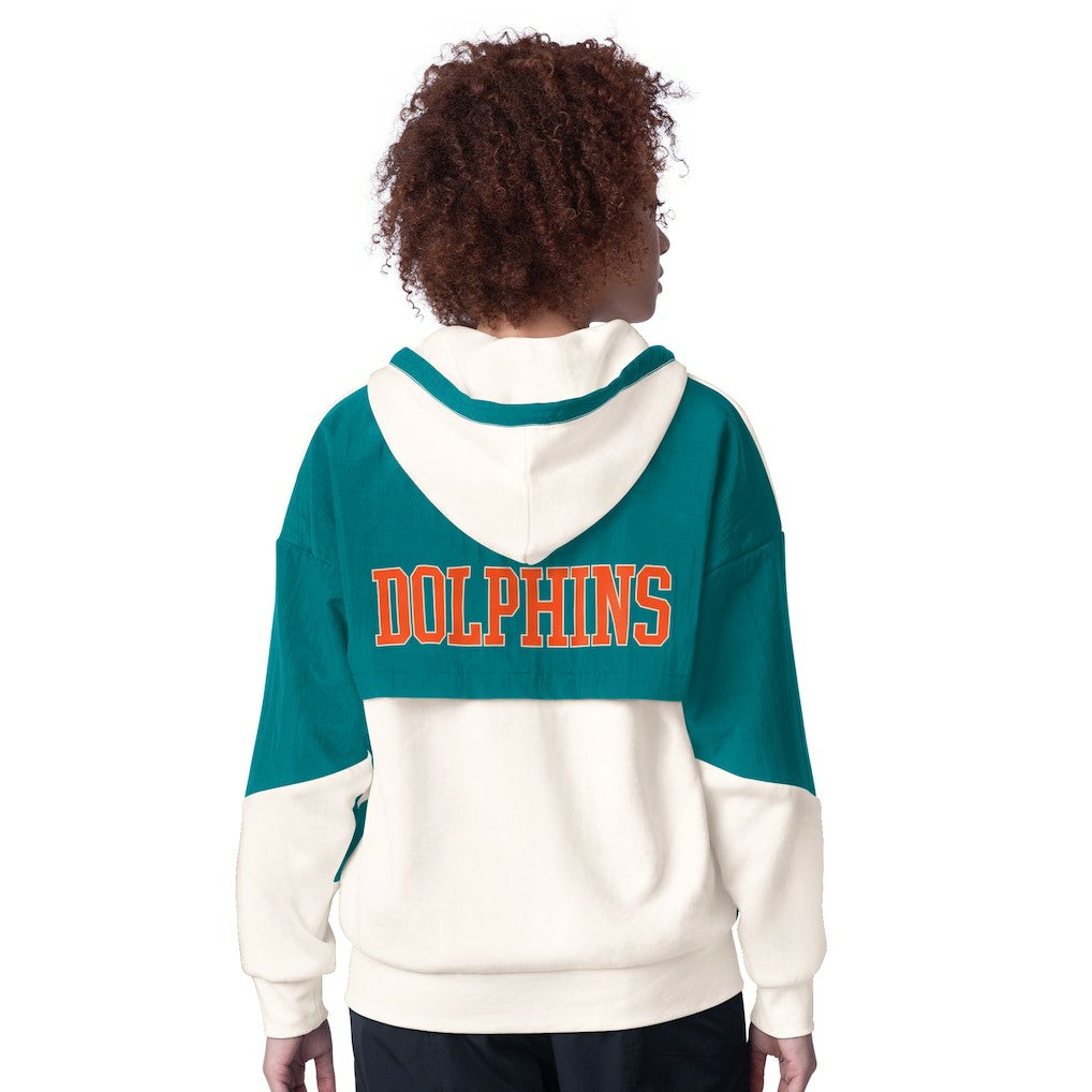 Miami Dolphins Starter Women's Scrimmage Full-Zip Hoodie - White Hoodies