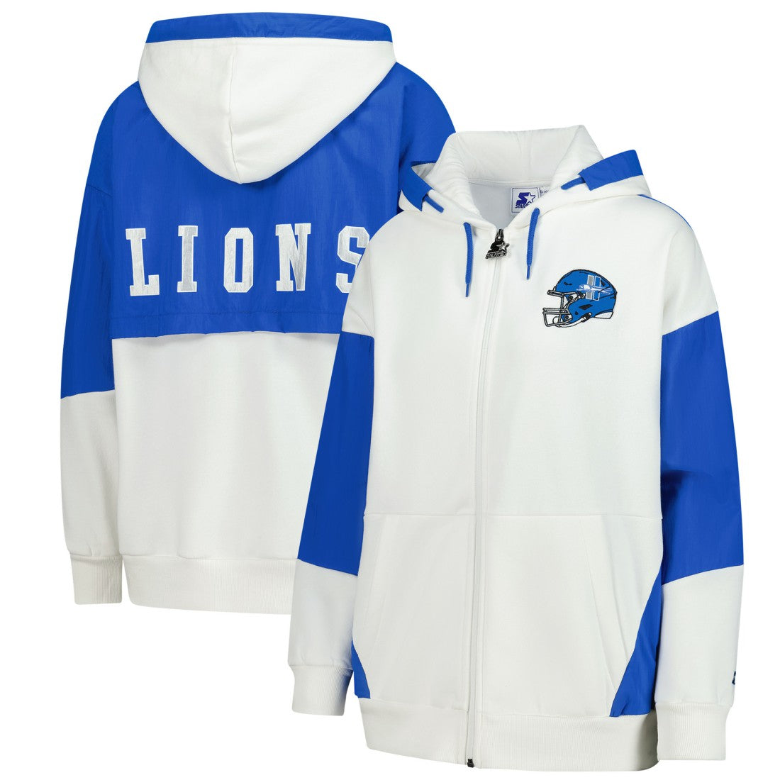 Detroit Lions Starter Women's Scrimmage Full-Zip Hoodie - White Hoodies