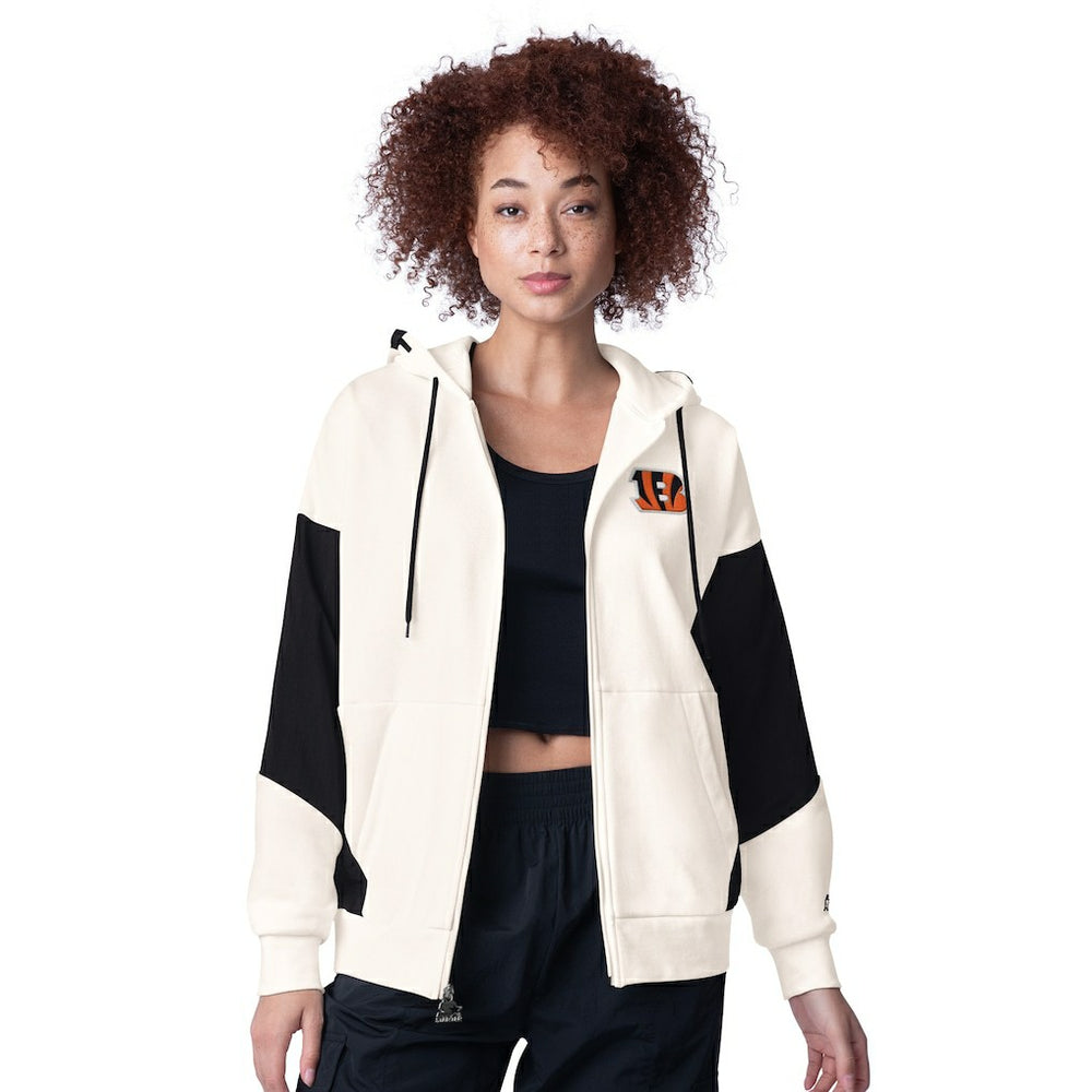 Cincinnati Bengals Starter Women's Scrimmage Full-Zip Hoodie - White Hoodies