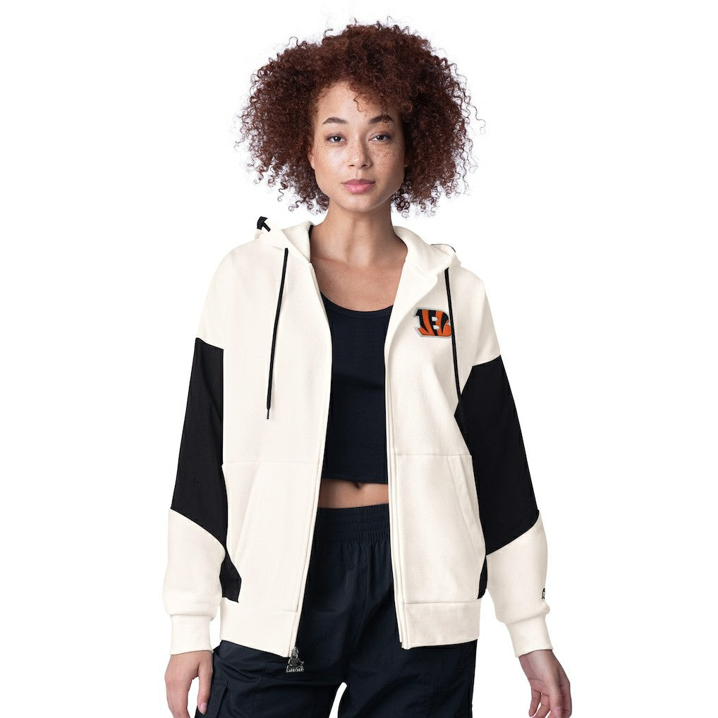 Cincinnati Bengals Starter Women's Scrimmage Full-Zip Hoodie - White Hoodies