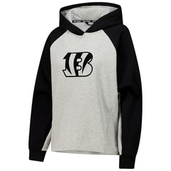 Cincinnati Bengals DKNY Sport Women's Joy Cropped Raglan Pullover Hoodie - Gray/Black - Gray/Black Hoodies