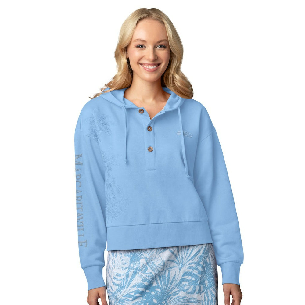 Seattle Seahawks Margaritaville Women's Island Dream Solid Pullover Hoodie - Blue Hoodies