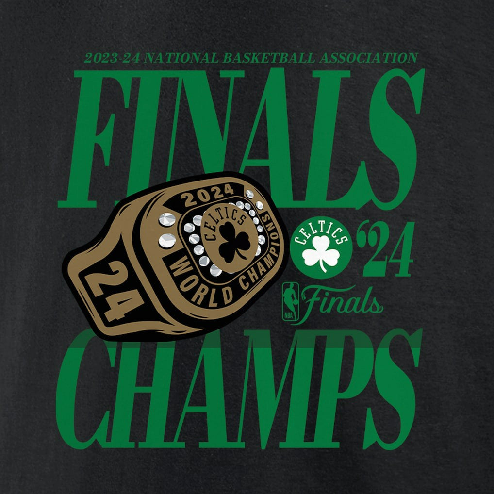 Boston Celtics 2024 NBA Finals Champions Ball Screen Ring T-Shirt Black - Fanatics