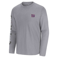 New York Giants Oasis Endzone Lux Long Sleeve T-Shirt - Gray T-shirts