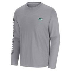 New York Jets Oasis Endzone Lux Long Sleeve T-Shirt - Gray T-shirts