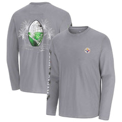 Pittsburgh Steelers Oasis Endzone Lux Long Sleeve T-Shirt - Gray T-shirts