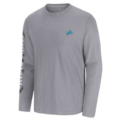 Detroit Lions Oasis Endzone Lux Long Sleeve T-Shirt - Gray T-shirts