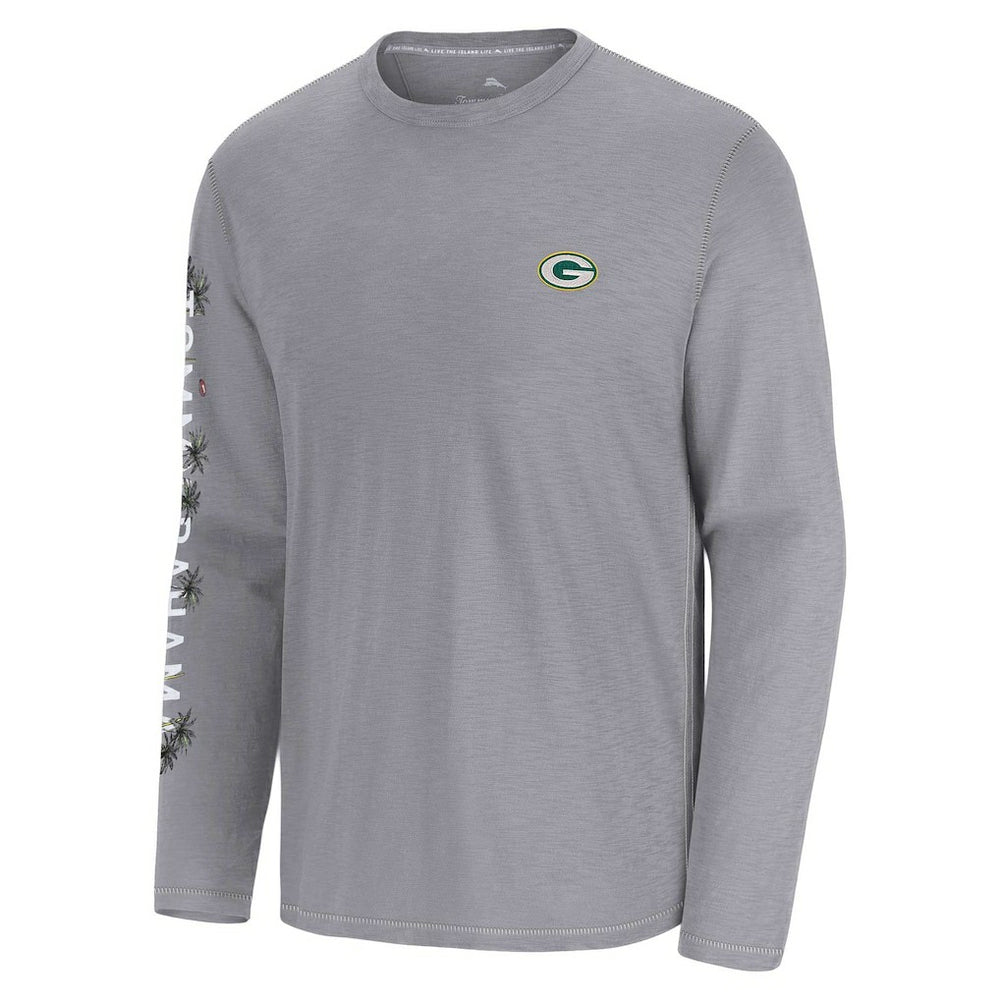 Green Bay Packers Oasis Endzone Lux Long Sleeve T-Shirt - Gray T-shirts