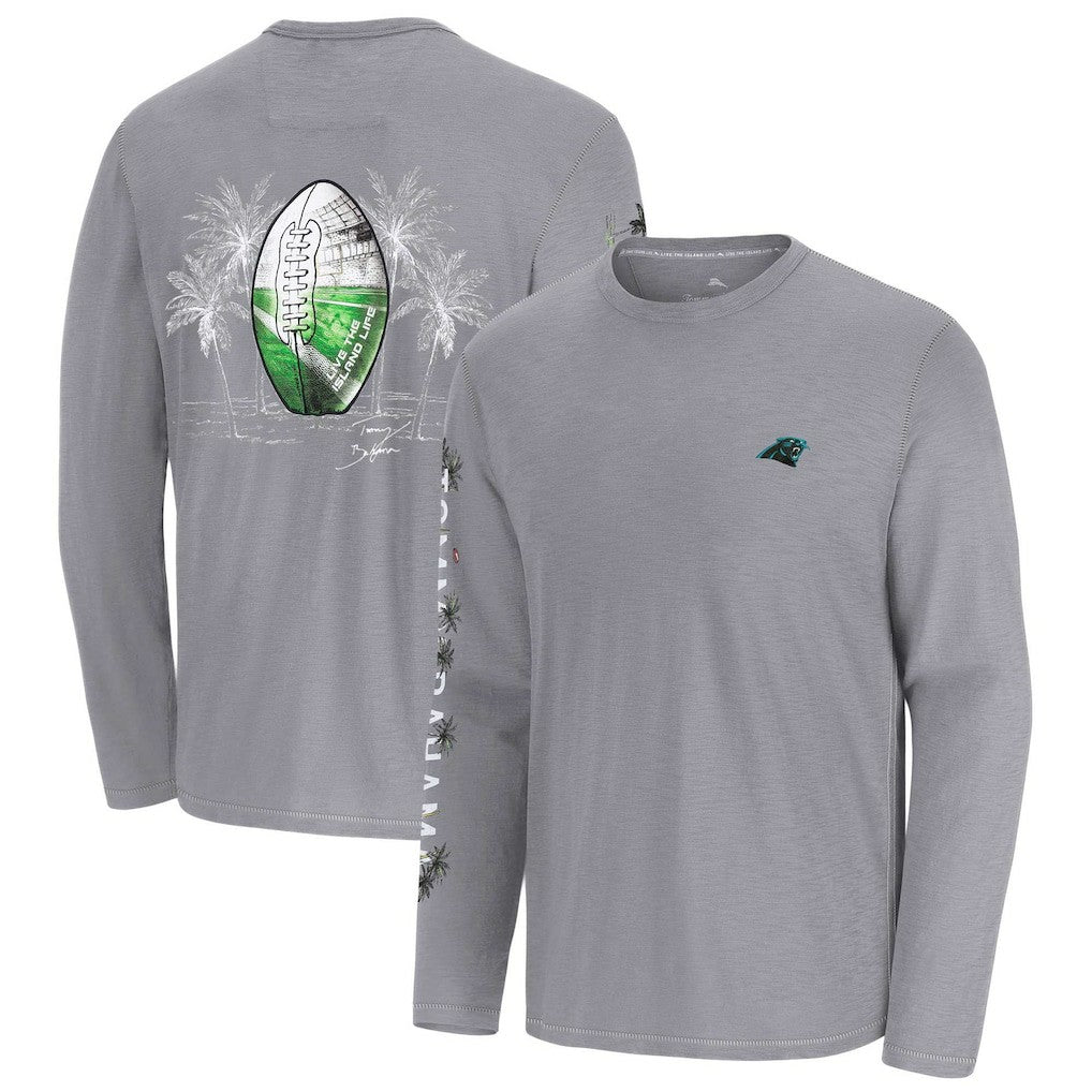 Carolina Panthers Oasis Endzone Lux Long Sleeve T-Shirt - Gray T-shirts