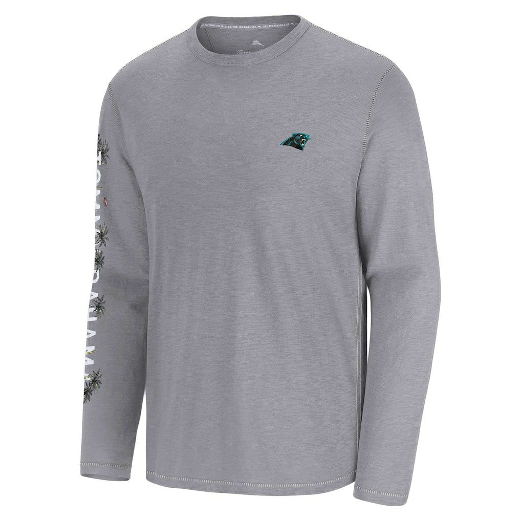 Carolina Panthers Oasis Endzone Lux Long Sleeve T-Shirt - Gray T-shirts