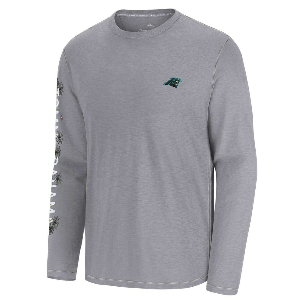 Carolina Panthers Oasis Endzone Lux Long Sleeve T-Shirt - Gray T-shirts
