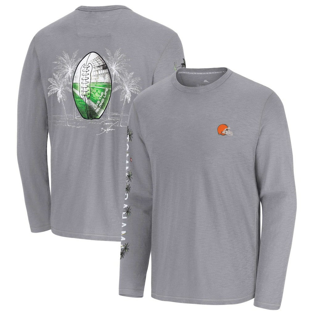 Cleveland Browns Oasis Endzone Lux Long Sleeve T-Shirt - Gray T-shirts