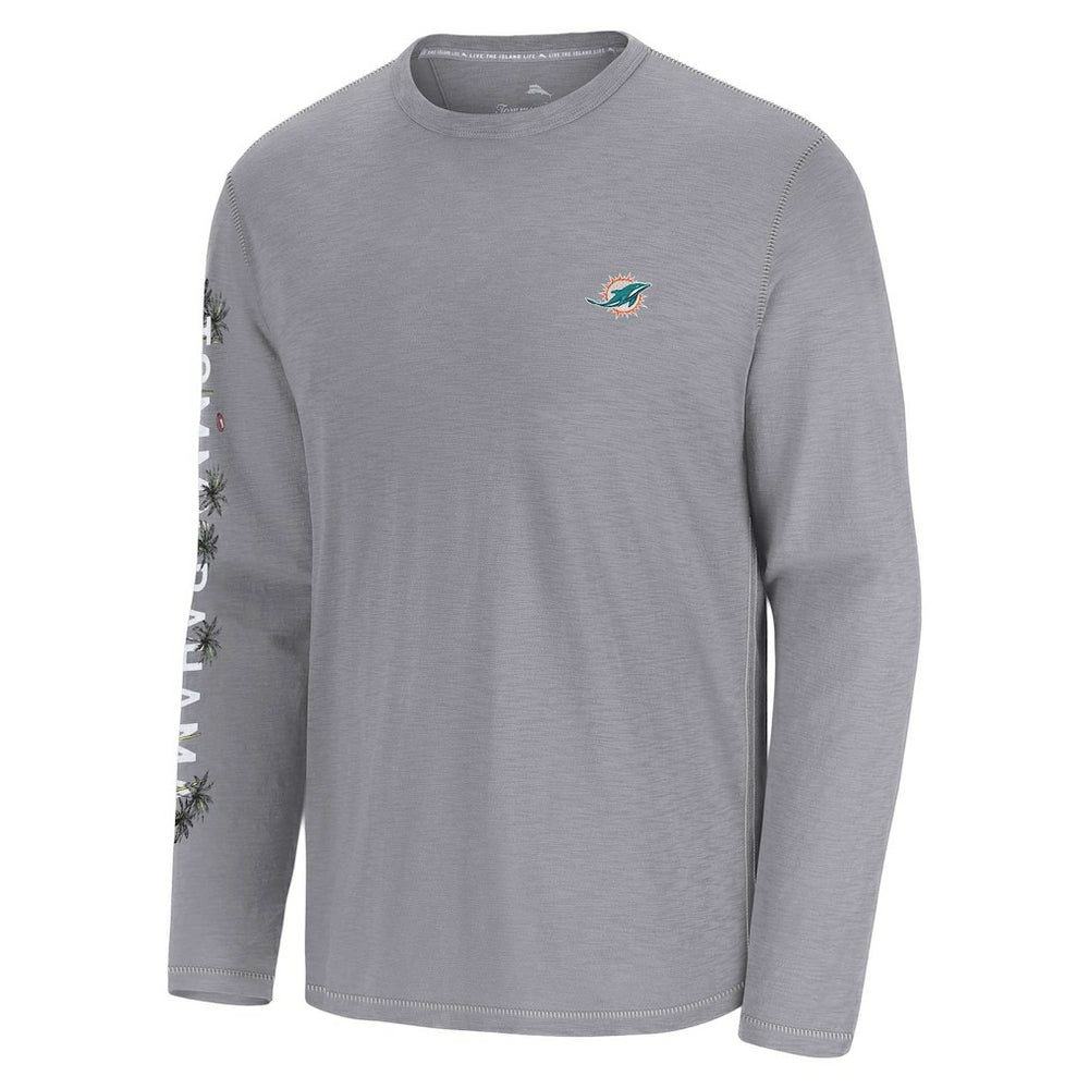 Miami Dolphins Oasis Endzone Lux Long Sleeve T-Shirt - Gray T-shirts
