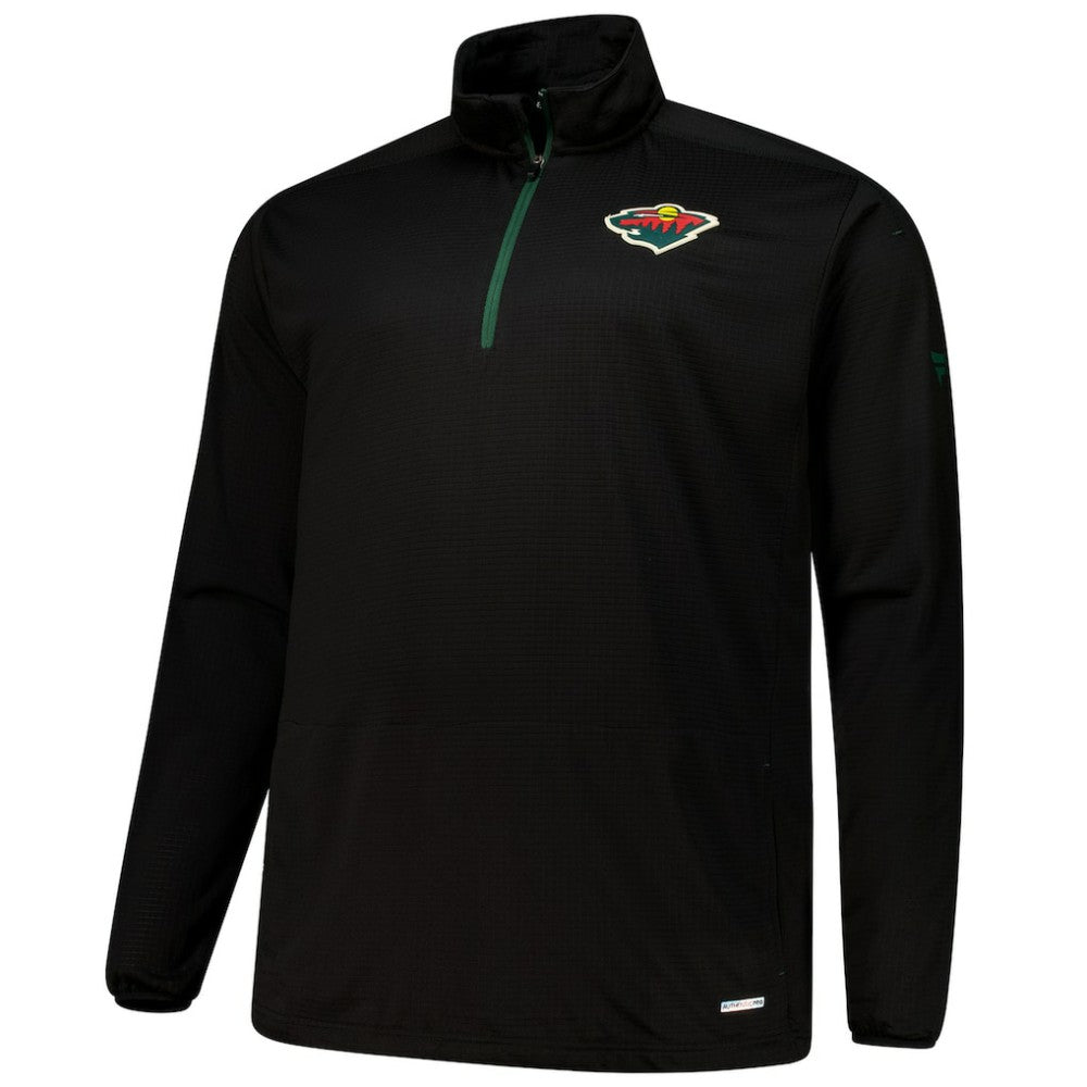 Minnesota Wild Fanatics Big & Tall Authentic Pro Quarter-Zip Top - Black | US 201673095