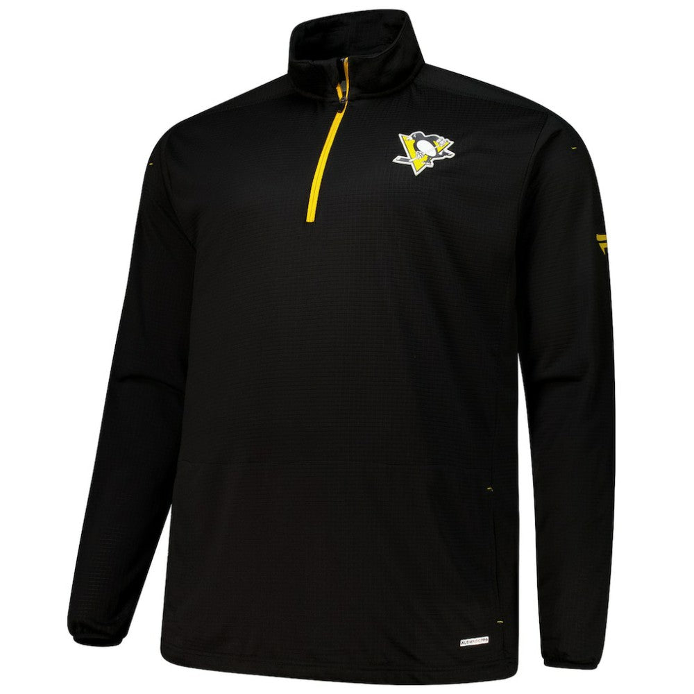Pittsburgh Penguins Fanatics Big & Tall Authentic Pro Quarter-Zip Top - Black | US 201673098