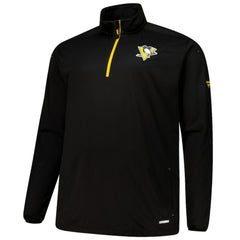 Pittsburgh Penguins Fanatics Big & Tall Authentic Pro Quarter-Zip Top - Black | US 201673098