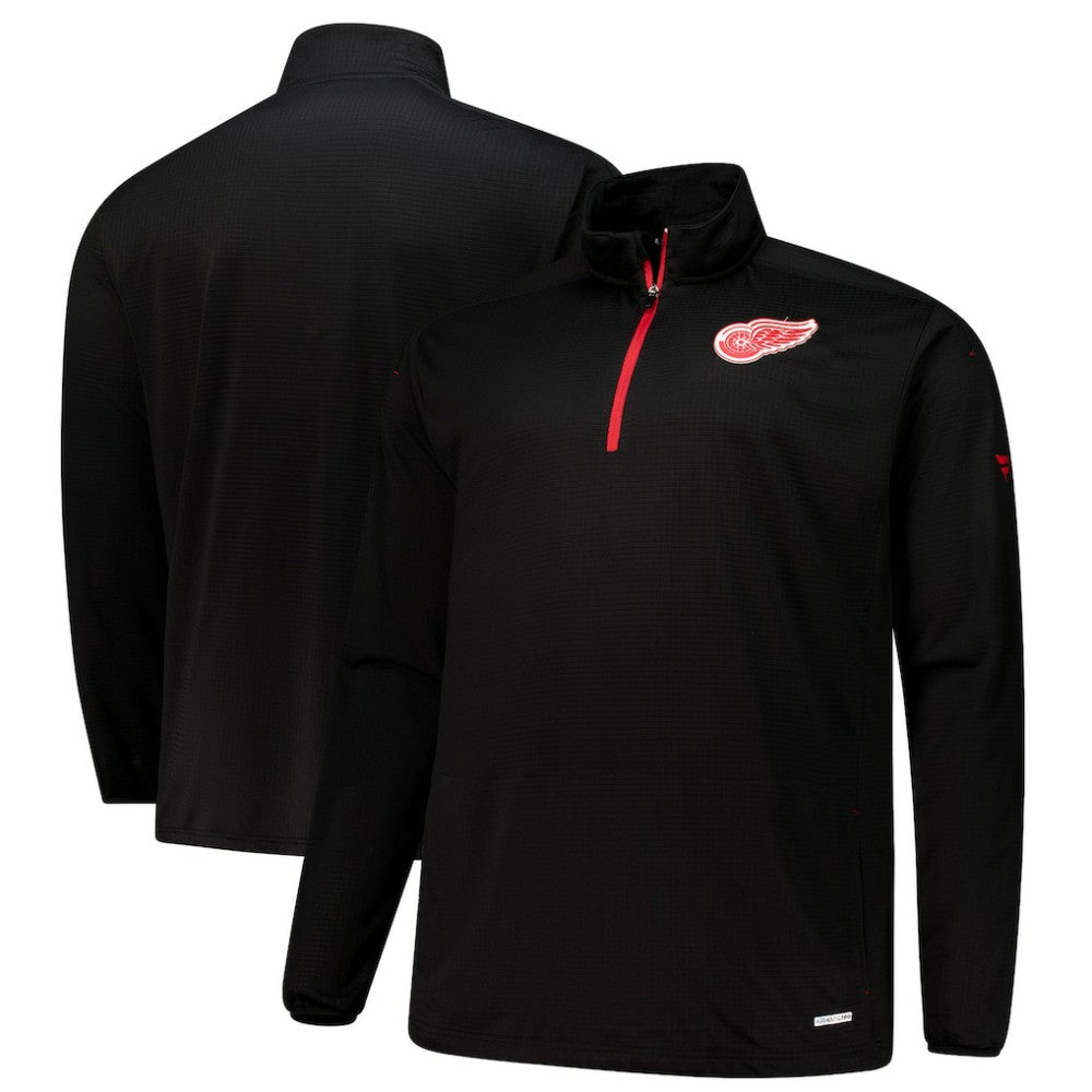 Detroit Red Wings Fanatics Big & Tall Authentic Pro Quarter-Zip Top - Black | US 201673100