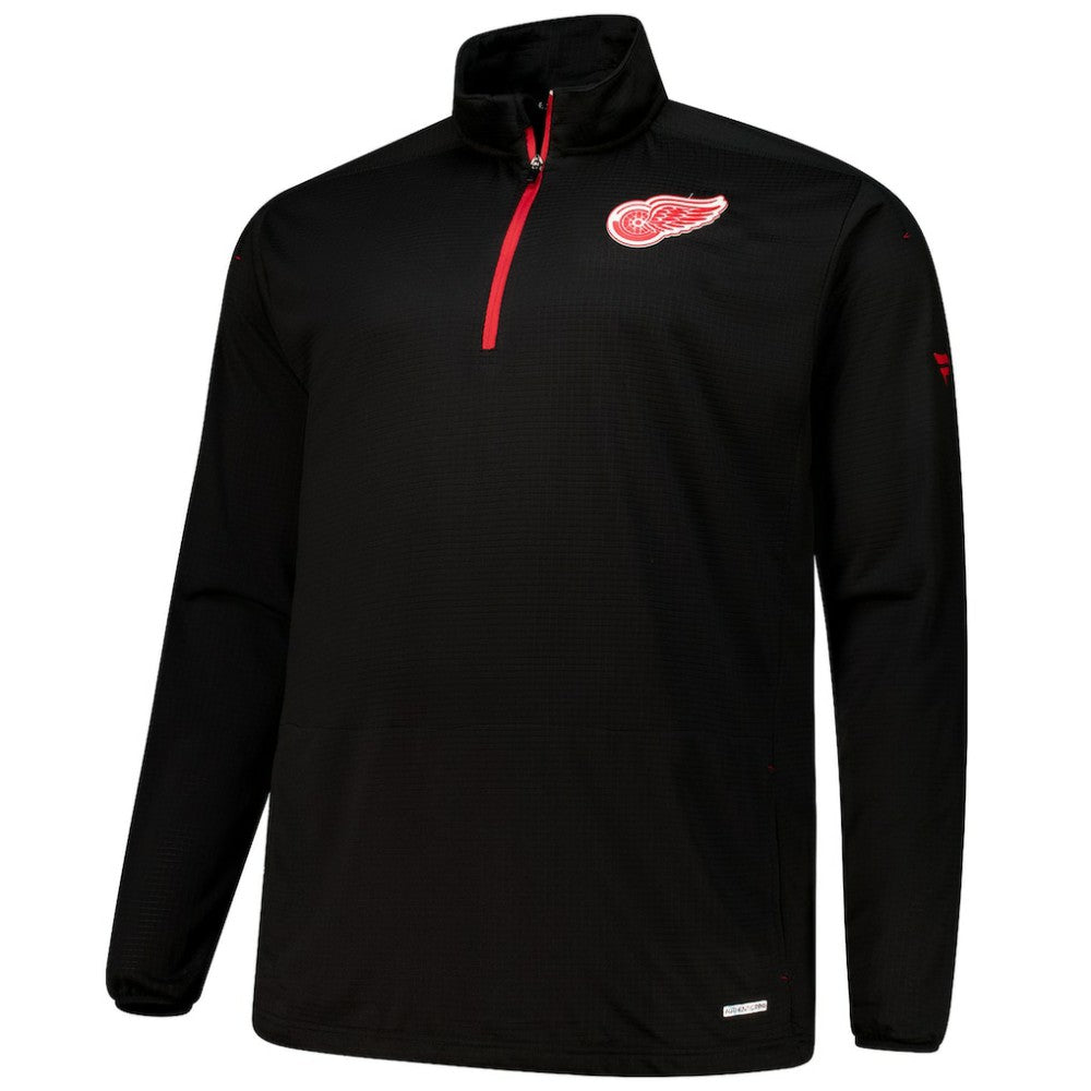 Detroit Red Wings Fanatics Big & Tall Authentic Pro Quarter-Zip Top - Black | US 201673100